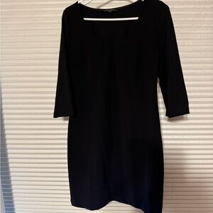 Boston Proper Elegant Black Long Sleeve Dress